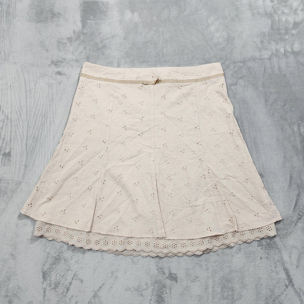 Joe Benbasset Skirt Women 11 Juniors Eyelet Lace Bow A-Line Lined Summer Preppy